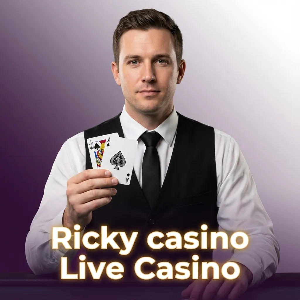 Ricky Casino live casino lobby on a laptop, showing real dealers at blackjack and roulette tables streaming in real time