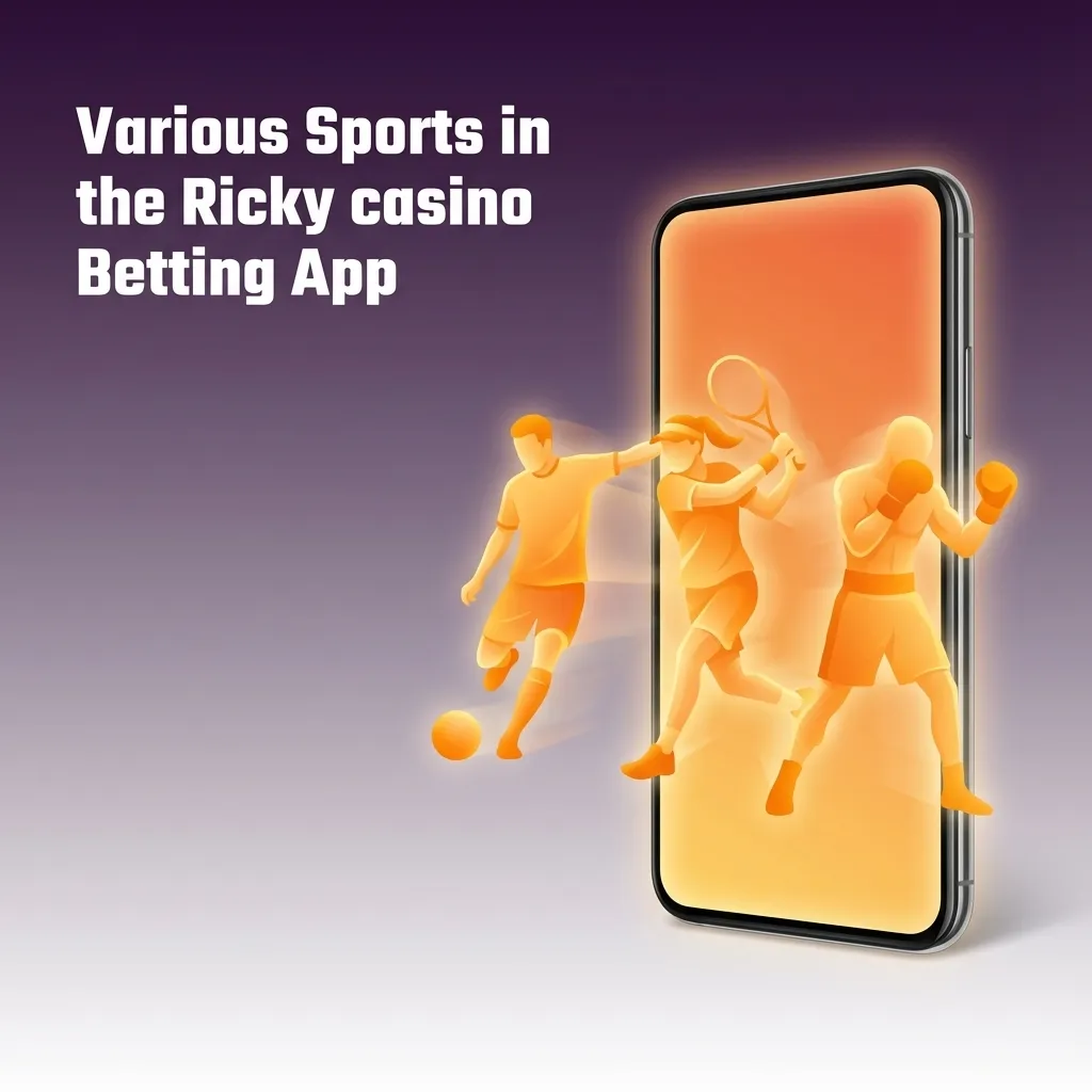 Ricky casino app screen showing live odds, fixtures, and icons for various sports and esports betting options